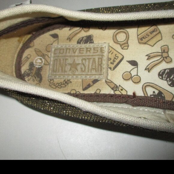 Converse One Star Womens Gold Lame' Mary Jane Ballet Flat - Size 4.5M - Picture 7 of 9